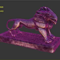 Exquisite Bronze Lion Sculpture Carving With Intricate Details On Square Base