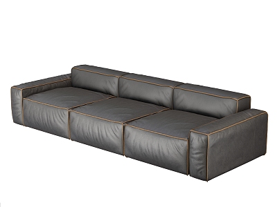 Leather Multi-Person Sofa Leather Sofa Black Leather Sofa model