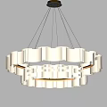 Modern White Layered Circular Chandelier With Warm Illumination And Elegant Design