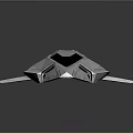 Futuristic Geometric Concept Aircraft With Metallic Surface And Blue Accent Lights