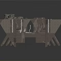 Complex Structural Model With Interconnected Frames Support Beams And Geometric Shapes