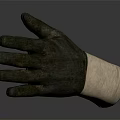 A Pair Of Black Working Gloves With Beige Wrist Part For Daily Use