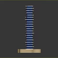 Modern Tall Tower Architecture With Stacked Blue Floors And Beige Base