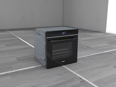 Black Stainless Steel Kitchen Oven With Digital Display And Modern Design 3d model