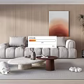 Modern sofa coffee table combination 3d model