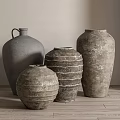Quiet pottery jars make old jars 3d model