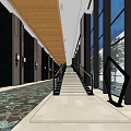 Modern Storefront Reception Area With Wooden Ceiling Glass Walls And Stylish Counter Design
