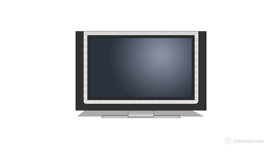 Modern Flat Screen TV With Sleek Black Frame And Silver Stand Design 3d model 
