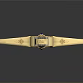Ornate Vintage Sword With Golden Hilt Wing Shaped Guard And Intricate Design