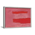 Oil Painting With White Frame Pink Background And Red Rectangular Blocks Hanging On Wall 3d model