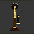 Vintage Retro Computer Design With Wooden Base Gold Accents And Black Components