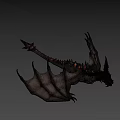 Fierce Mythical Dragon Character From Game And Film With Spiked Horns Large Wings Scaly Body