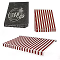 Colorful Striped Awnings With Custom Logos For Cafe Outdoor Spaces And Commercial Use