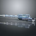 Futuristic Weapon With Long Barrel And Detailed Segmented Metallic Structure 3d model