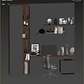 Table and Chair Combination Computer Table and Chair Workplace Work 3d model