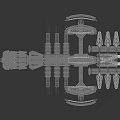 Futuristic Mechanical Structure Featuring Circular Rings Yellow Components Engine Parts And Seat Design