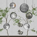 Moon Chandelier Children's Planet Moon Chandelier Concrete Decorative Lamp Planet Chandelier Moon Moon Wall Lamp Personalized Chandelier Creative Chandelier 3d model