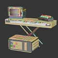 Lego Building Blocks Musical Keyboard With Black White Keys Stand And Lower Speaker Box