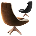 Modern Accent Chair with Curved Design Beige Brown Gray Black Fabric Upholstery Wooden Base