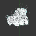 Green Military Armored Tank With Cargo Load And Multiple Wheels