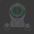 Modern Drone Electronic Device With White Body Black Accents And Propellers