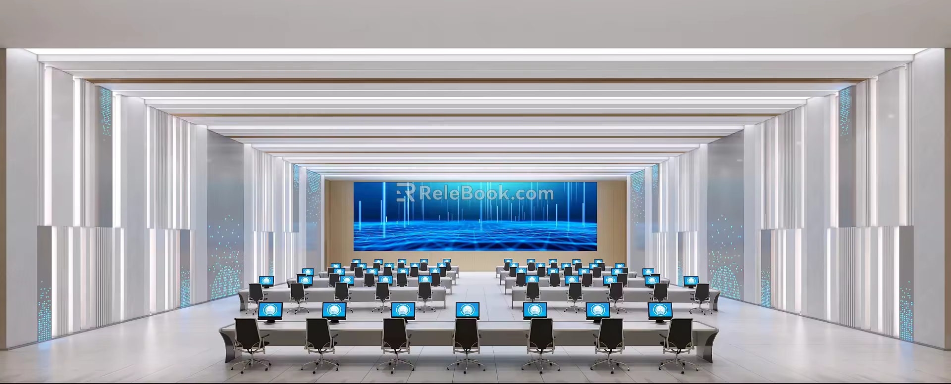 Modern Command Center Command Hall Office Hall Space 3d model
