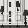 Simple European lamps combination medieval combination floor lamp floor lamp 3d model