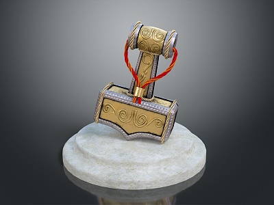 Hammer Warhammer Cartoon Hammer Magic Hammer Thor's Hammer Ancient Weapons Cold Weapons Medieval Items model