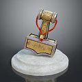Hammer Warhammer Cartoon Hammer Magic Hammer Thor's Hammer Ancient Weapons Cold Weapons Medieval Items 3d model