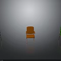 Colorful Patterned Chairs With Metal Legs In Blue Orange And Green Tones