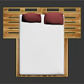 Rustic Wooden Pallet Bed Design With Pink Pillows And White Bed Sheet