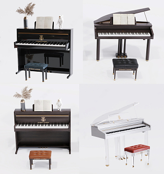 Modern Piano Combination 3d model