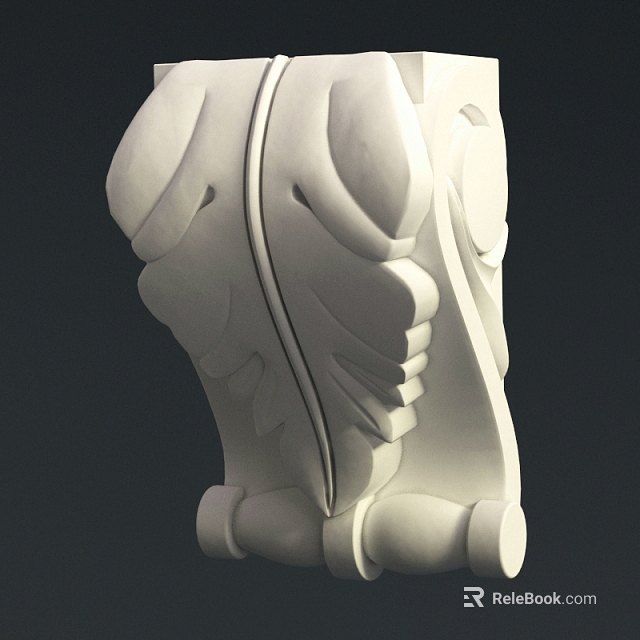 Classical Stone Capital With Intricate Carved Leaf Patterns And Architectural Column Top Design 3d model 