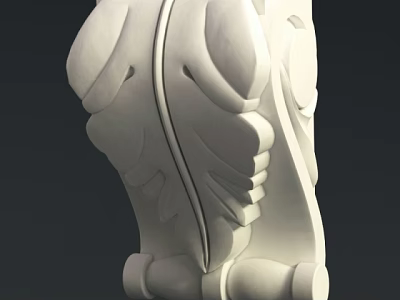 Classical Stone Capital With Intricate Carved Leaf Patterns And Architectural Column Top Design 3d model