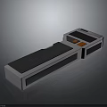 Modern Compact Scanner With White Body Black Scanning Area Orange Button And Top Indicator Lights 3d model