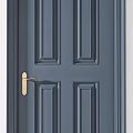 Stylish Swing Doors In Different Colors With Various Panel Designs And Handles 3d model