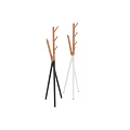 Modern Wooden Coat Racks With Multiple Branches And White Black Poles