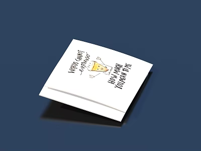 White Greeting Card Featuring Cartoon Illustration And Sweet Mom Life Message 3d model