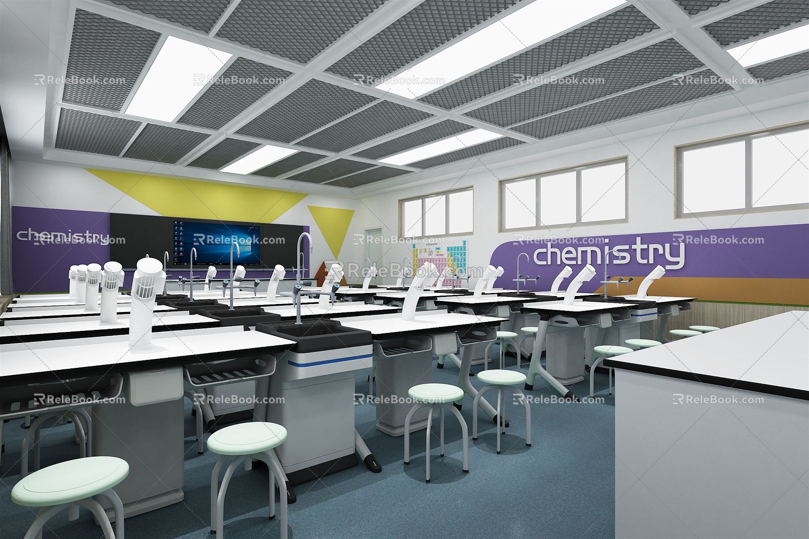 Modern Laboratory Chemistry Classroom 3d model