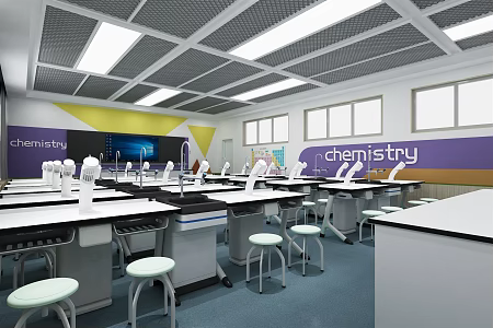 Modern Laboratory Chemistry Classroom 3d model
