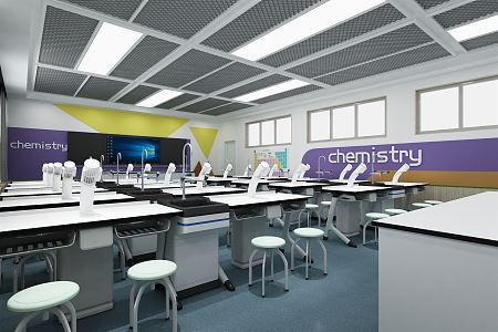 Modern Laboratory Chemistry Classroom 3d model