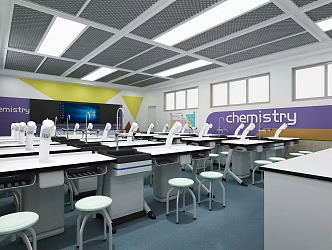 Modern Laboratory Chemistry Classroom 3d model