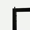 Black Metal Display Shelf with Vertical Frame Stable Base and Simple Design for Retail Stores 3d model