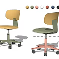 Modern Office Chair With Two Styles Rolling Wheels And Multiple Color Options 3d model