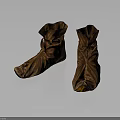 Vintage Brown Leather Boots With Lace Up Design And Wrinkled Shaft