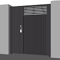 Modern Black Entrance Door With Vertical Slats And Top Horizontal Slats