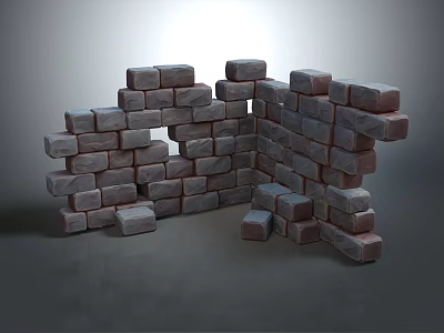 Rustic Textured Wooden Stone Bricks Stacked In Arch Shaped Wall Design 3d model