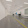 Modern Industrial Workshop Interior With Neatly Arranged Production Line Equipment And Yellow Dividing Lines