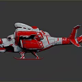Red And White 3D Rendered Aircraft Model With Unique Wing Design And Engines