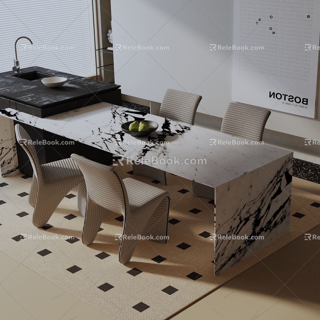 Modern dining table model